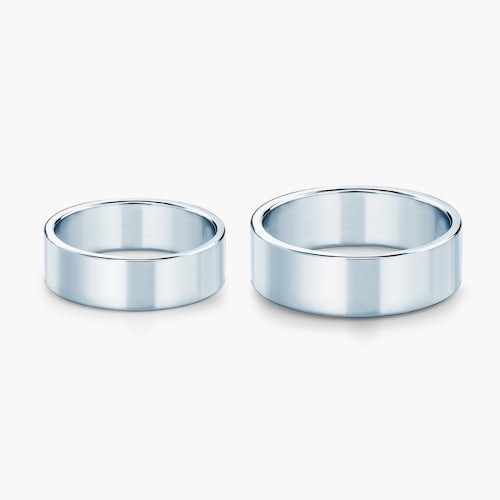 Obrączki ślubne: białe złoto, płaskie, 6 mm